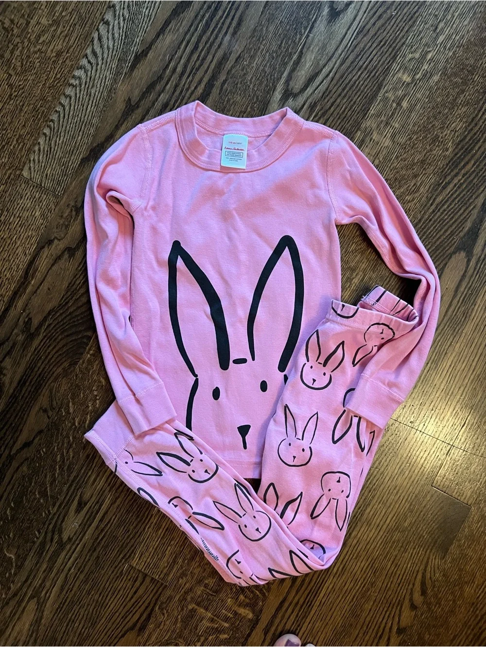 HannaJams Andersson Pink Bunny Print Pajama Set